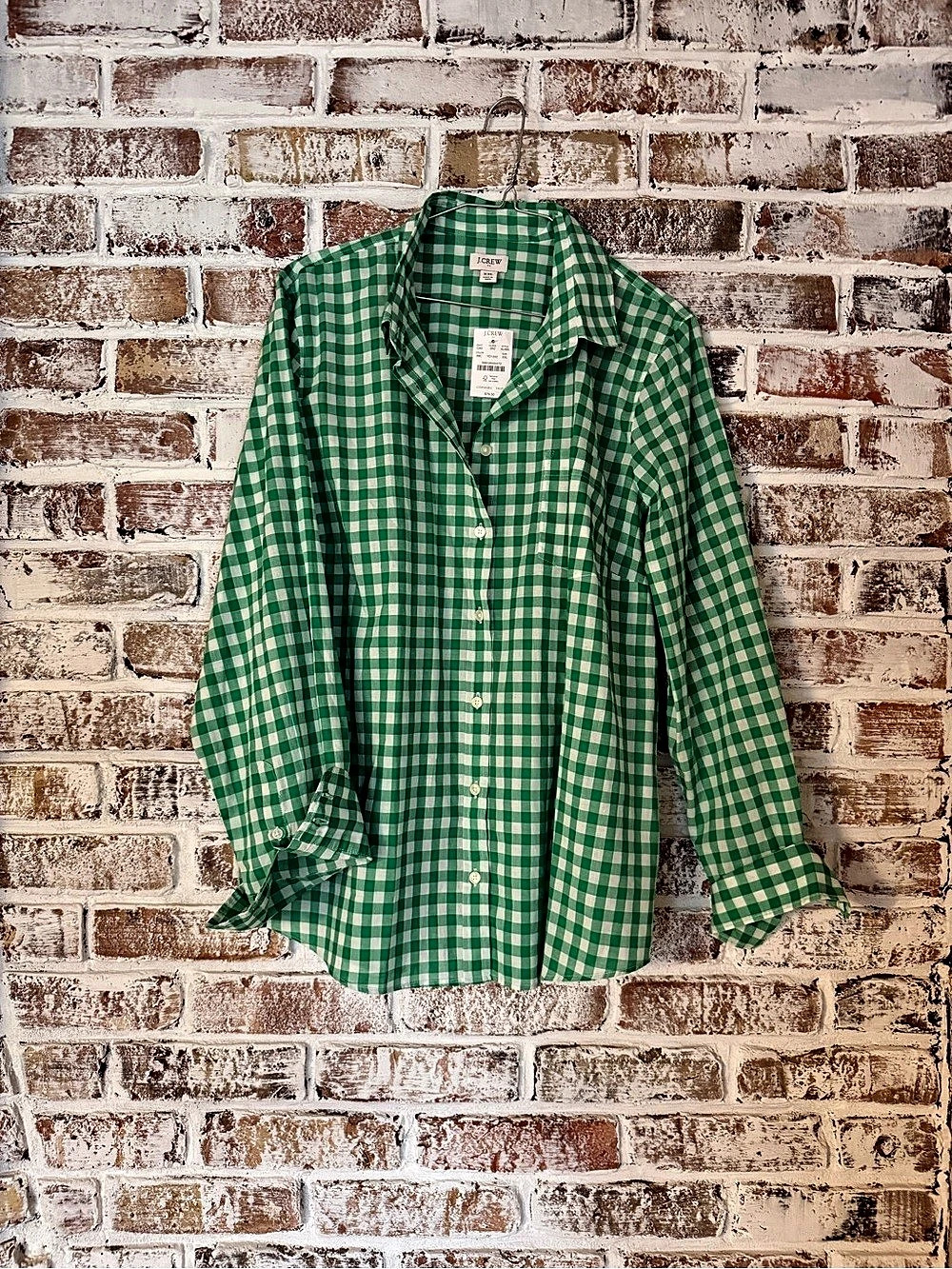 J.Crew Gingham lightweight cotton shirt in signature fit Gingham Button Down in